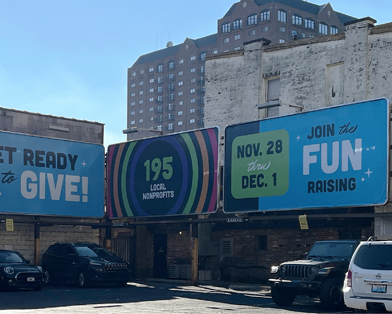 5 billboards with the GoodGiving Challenge