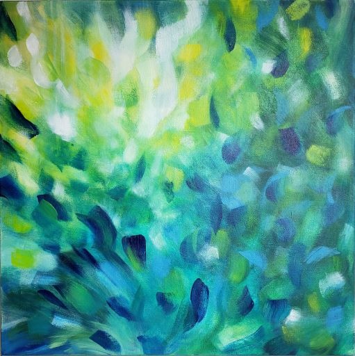 joy of the lord, blue, green, yellow, joyful, abstract, impressionistic, impressionist, modern art