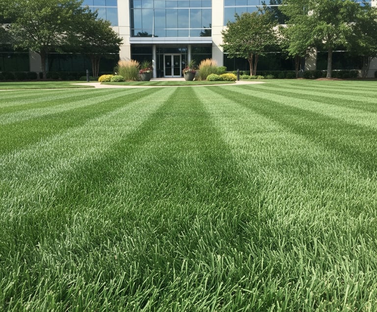 A clean commercial lawn