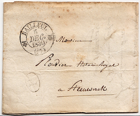 Postage due letter from BAILLEUL to STEENWERCK.