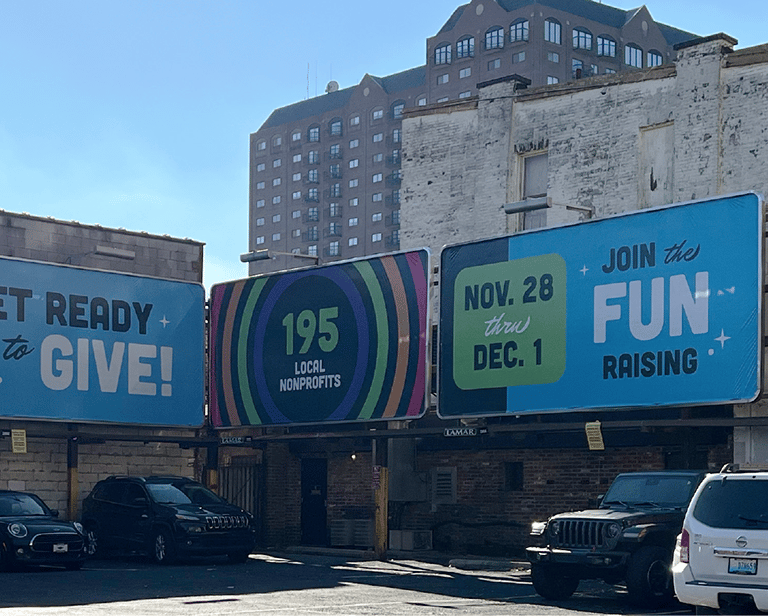 5 billboards with the GoodGiving Challenge