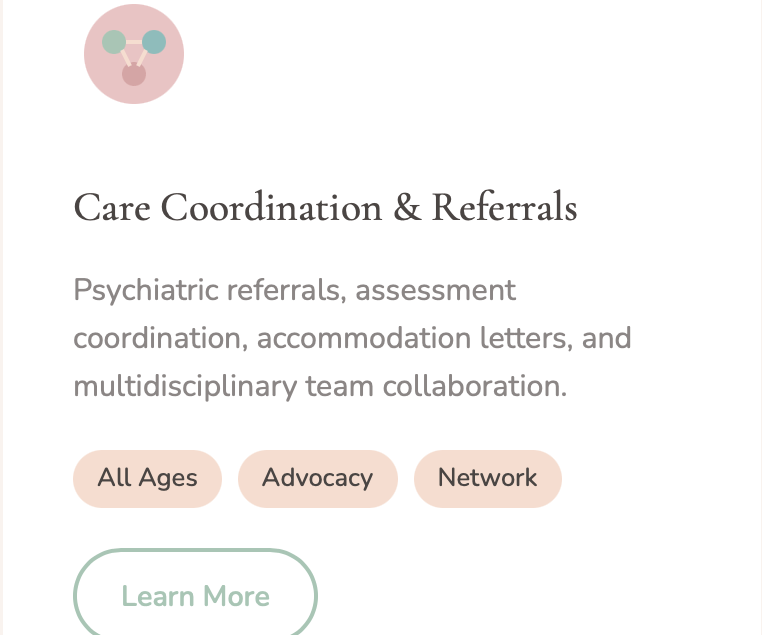 link for getting referrals to psychiatrists or assessments for diagnosis for mental health