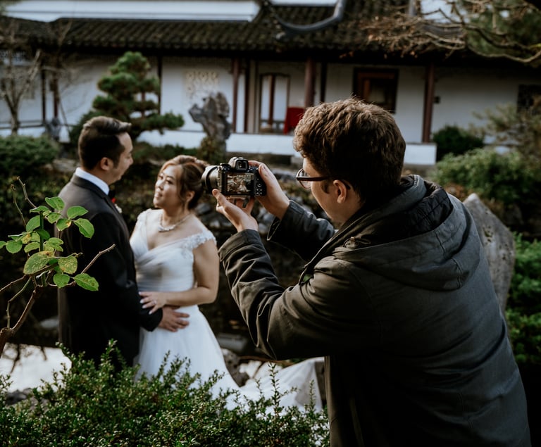 vancouver wedding photographer sun yat sen garden BTS
