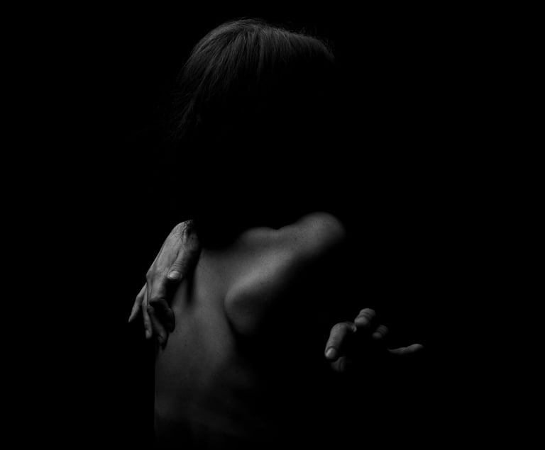 a woman in a black and white photo