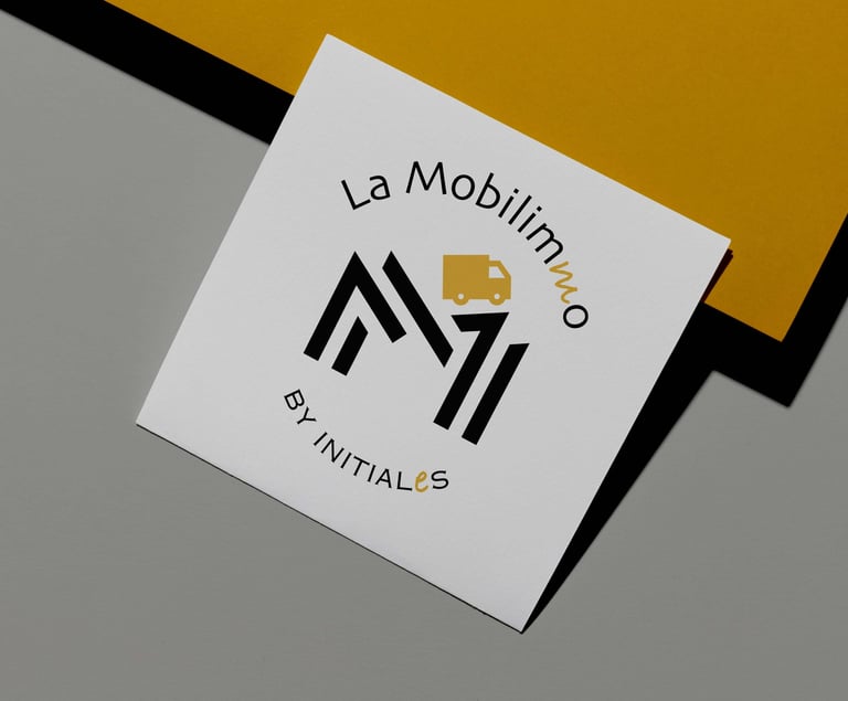 Logo Mobilimmo sur carte de visite format carré