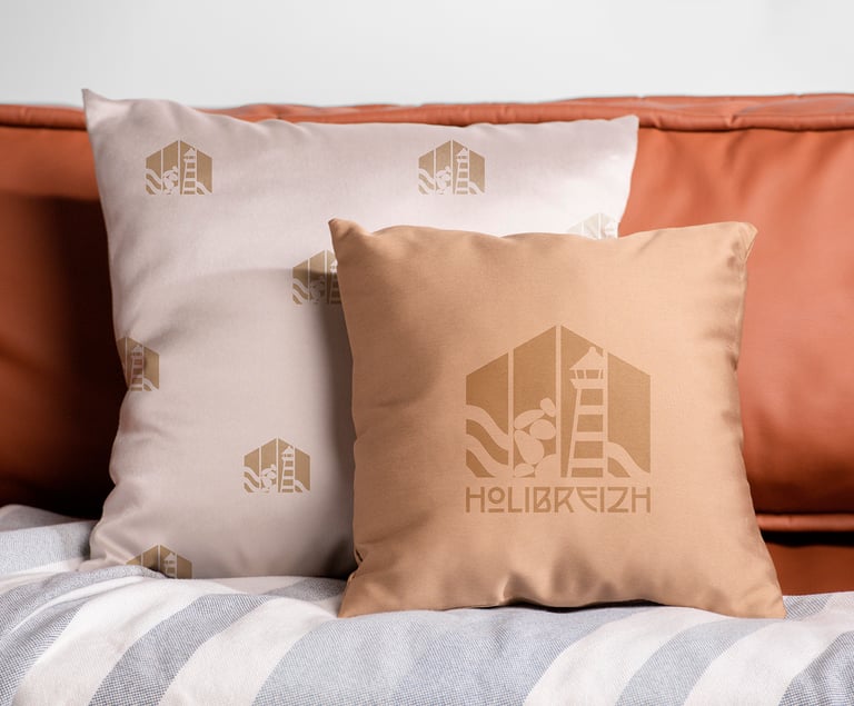 Logo Holibreizh impression sur coussins tissus 