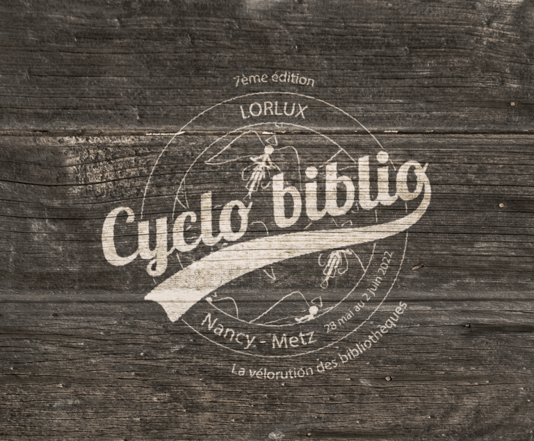 Logo Projet Cyclo Biblio impression sur support bois 