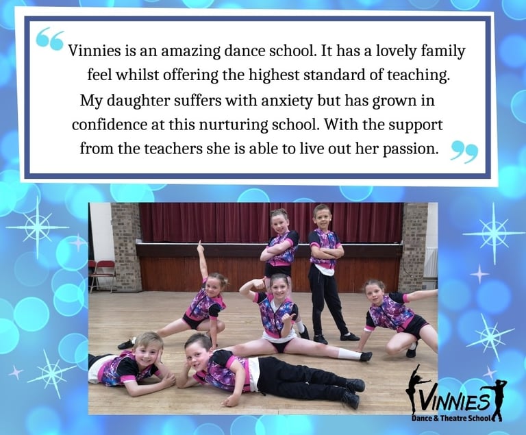 Vinnies is an amazing dance school. It has a lovely family feel whilst offering the highest standard