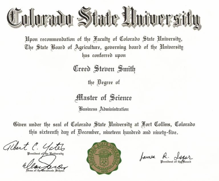 Creed Smith Master Of Science In Marketing Diploma