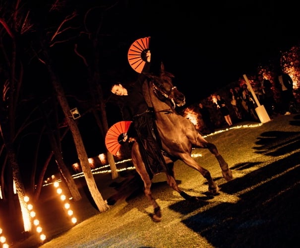 Flamenco and live horse show featured at a private celebration at Villa El Rincon in Marbella.