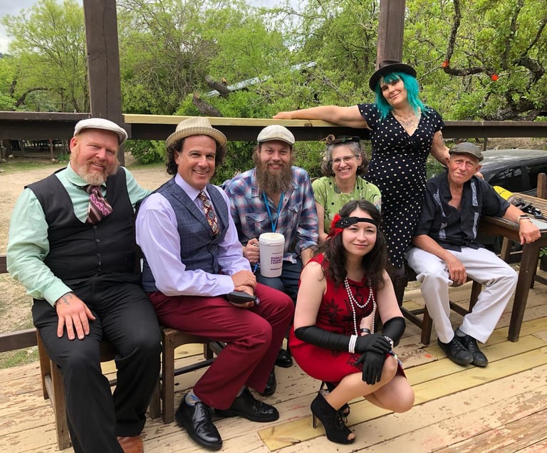 Mazel Tov Kocktail Hour together before playing a show in Kerrville, TX.