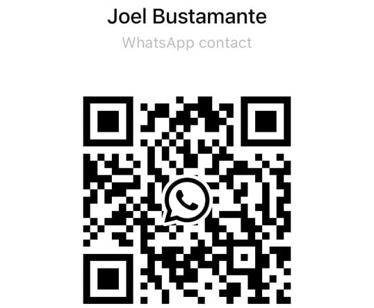 QR CODE PARA ESCRIBIRLE POR  WHATS APP JOEL BUSTAMANTE 