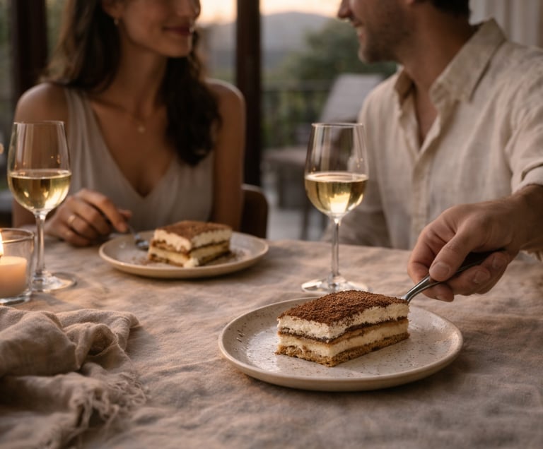 Sobremesa Lumi em mesa intimista com velas e atmosfera acolhedora