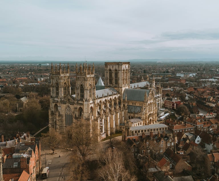 aerial view of York Minster