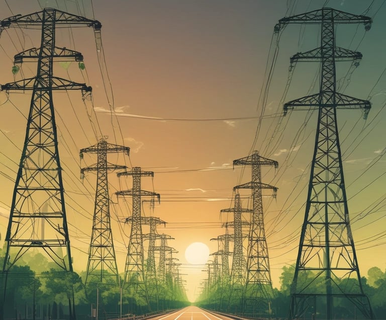 Close-up of a high-voltage transformer coil glowing under industrial lighting.