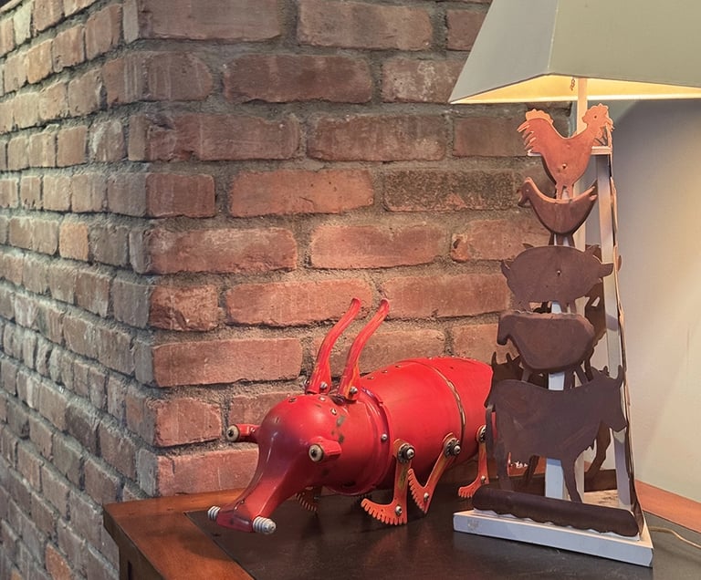 Talbotics creature sculpture at home in New York City.