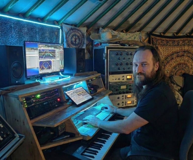 Joa Miketen in the studio mastering with hybrid analog gear