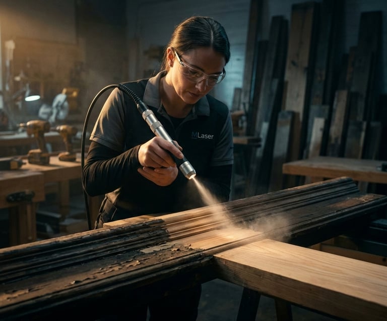 antik fa szekrény lakkeltávolítása lézerrel