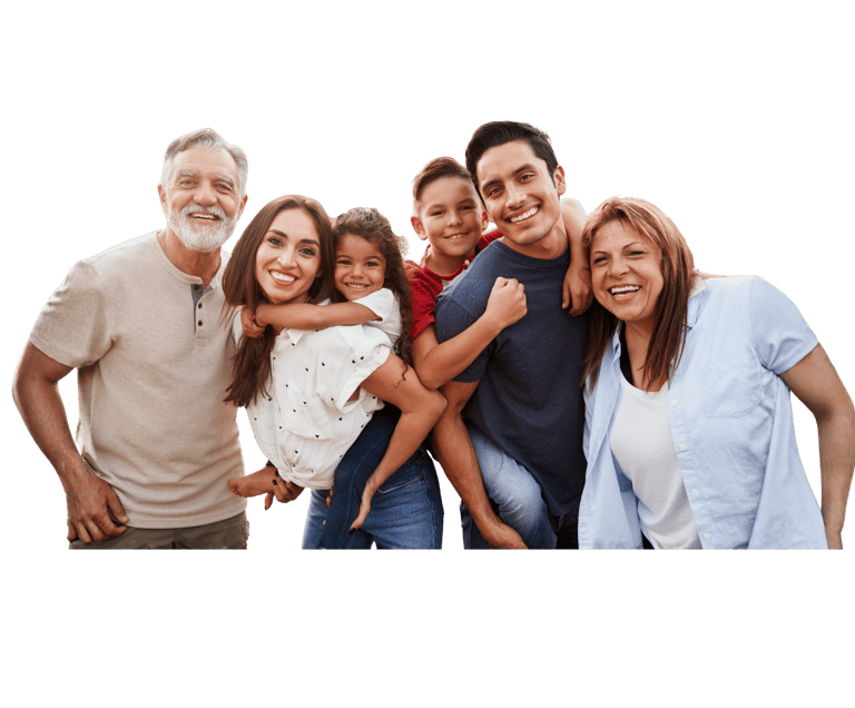 Latino family smiling