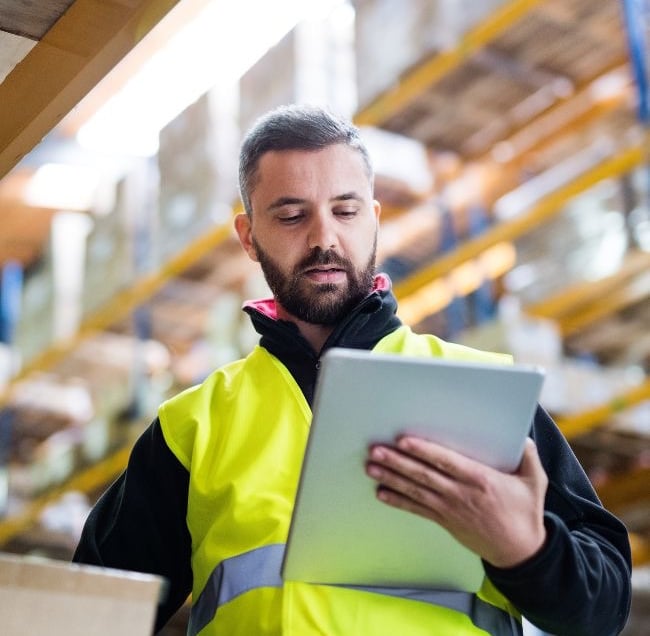 man using project management software 