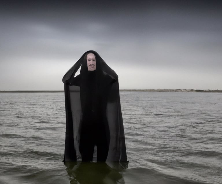 Scary, blurred face, creepy creature, grim reaper artwork ai-generated by LVF @lvf.lvx