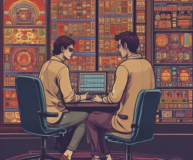 A lively scene of players engaged in online games on various devices at different times of day.