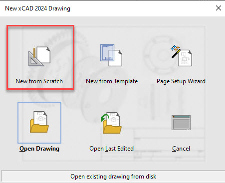 create a new file in xcad