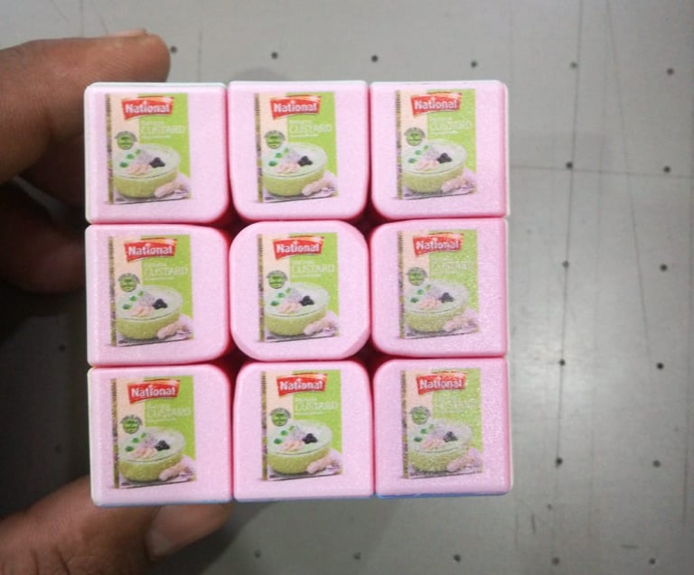 Intricate UV printing on small cubes for corporate promotional items