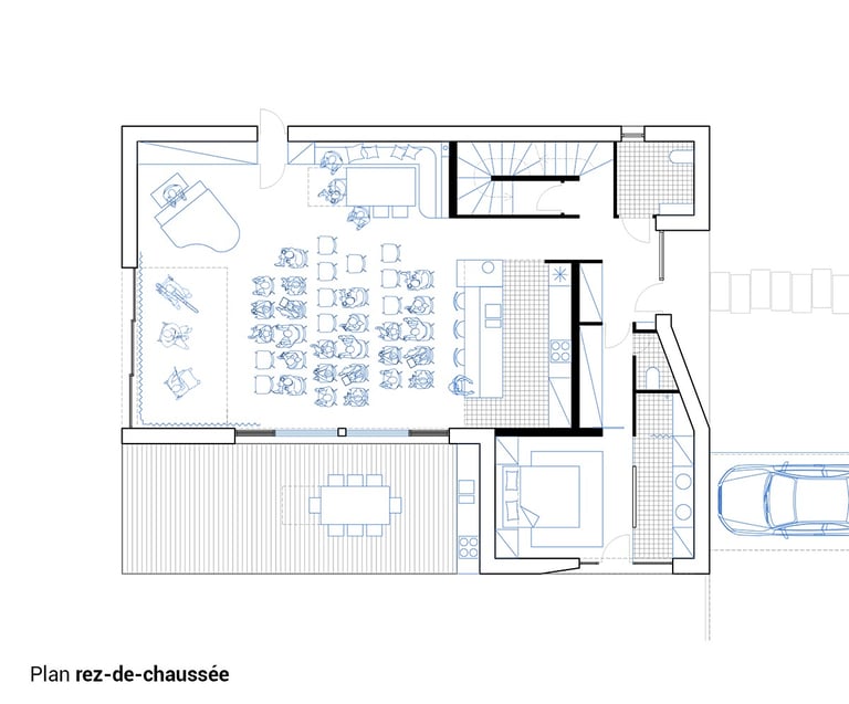 Plan de maison architecte salle de concert 