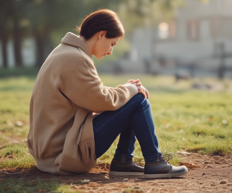 A counselor and client engaged in a supportive conversation.
