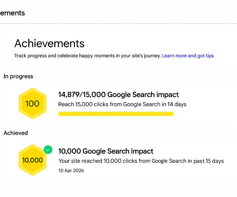 Google analysis from google search console from Nexwibe