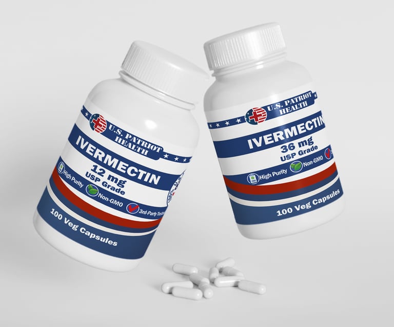 12 mg Ivermectin and 36 mg Ivermectin pill bottles  