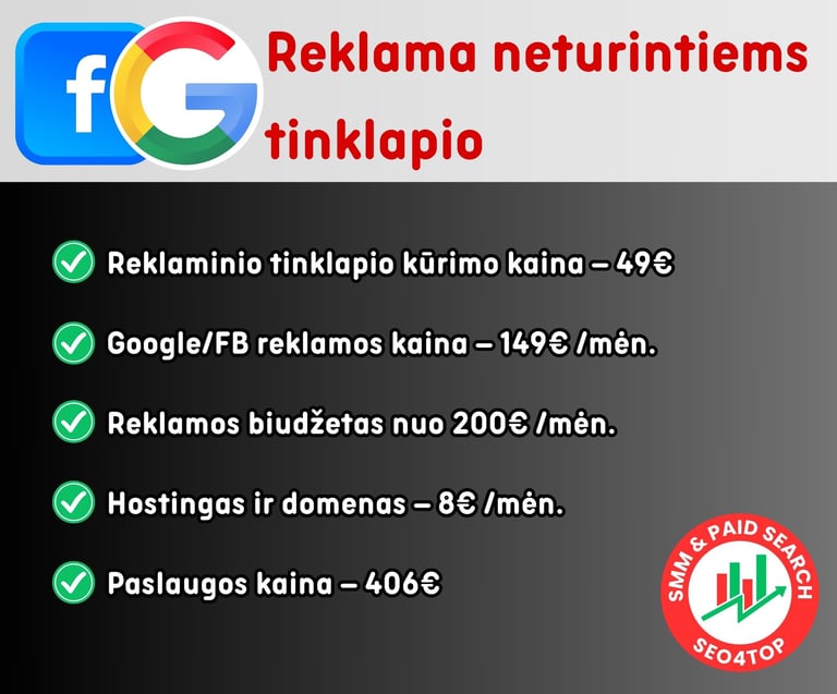 Reklamos kaina neturintiems tinklapio