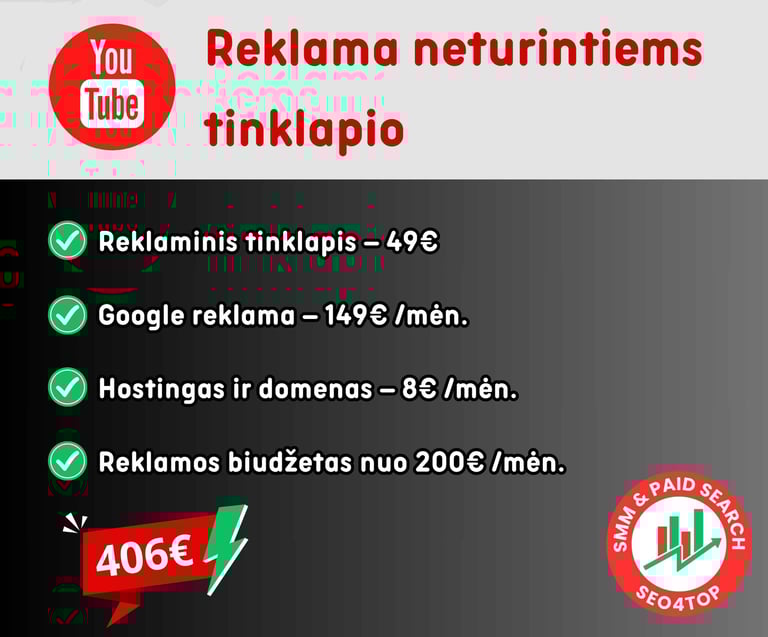 Reklamos kaina neturintiems tinklapio