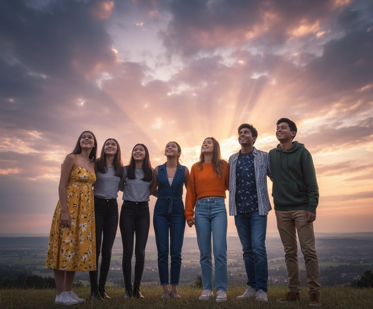 Un gruppo di giovani sorridenti