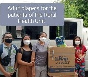 Local health employees receiving medical supplies