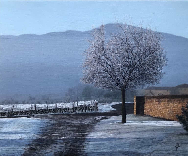 Tableau peinture à l'huile - Un matin d'hiver