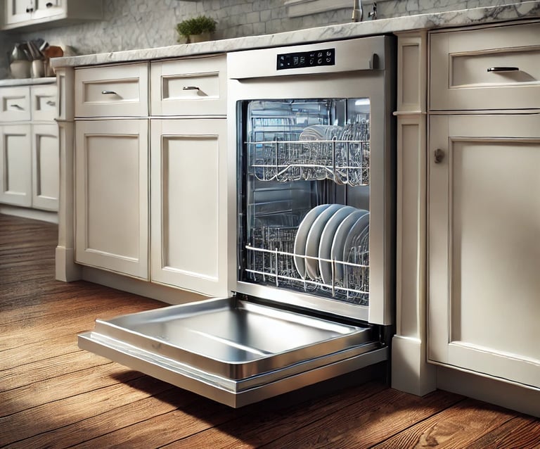 a dishwasher with dishes in it