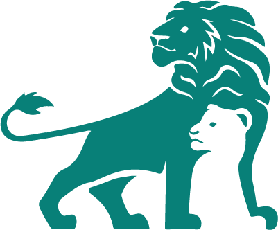 Lion protecting his calf symbolizing protection from parents to children
