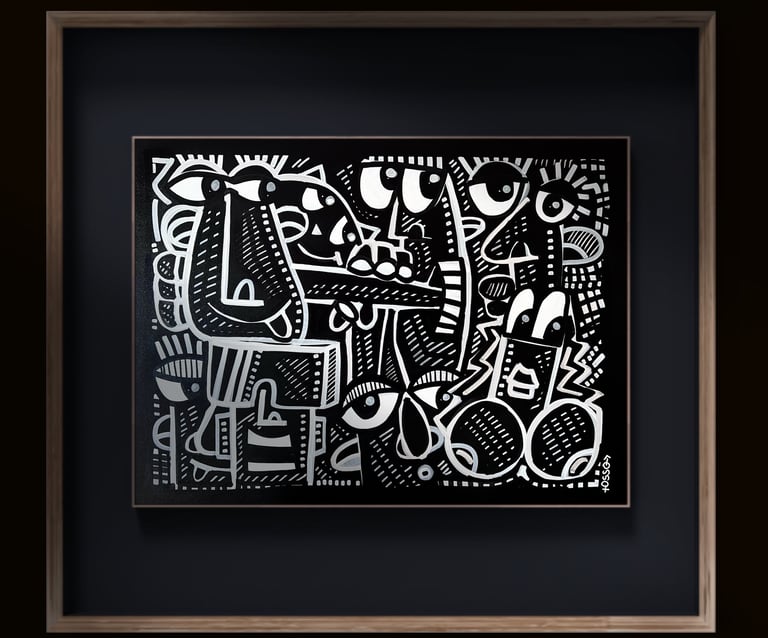a black and white drawing of a black and white drawing of a man