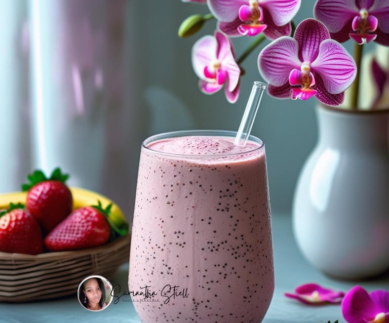 Delicious Strawberry-Banana-Chia Smoothie