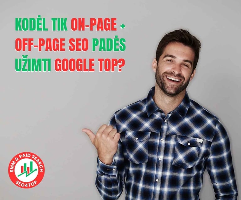 Kodėl tik on-page + off-page SEO padės užimti Google TOP?