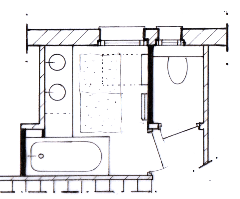 Maison G-T - Plan projet salle d'eau + wc séparé