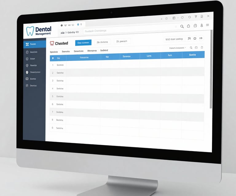 A computer screen displaying easy-to-use dental management software.