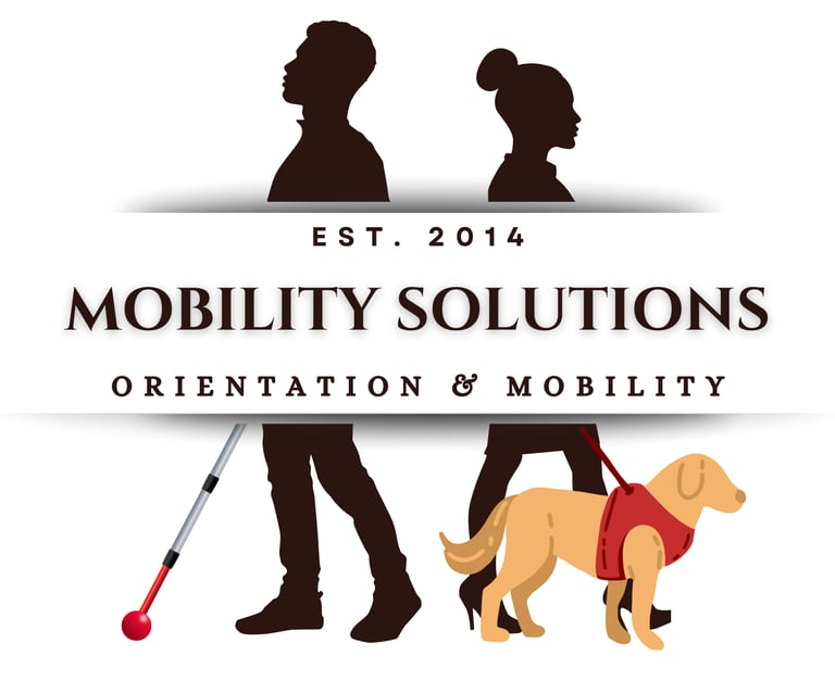 Mobility Solutions O&M provider logo for the blind legally blind low vision visually impaired
