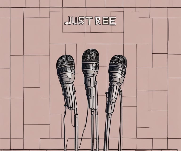 A neon-lit electric guitar glowing against a dark, smoky background with holographic music notes floating around.