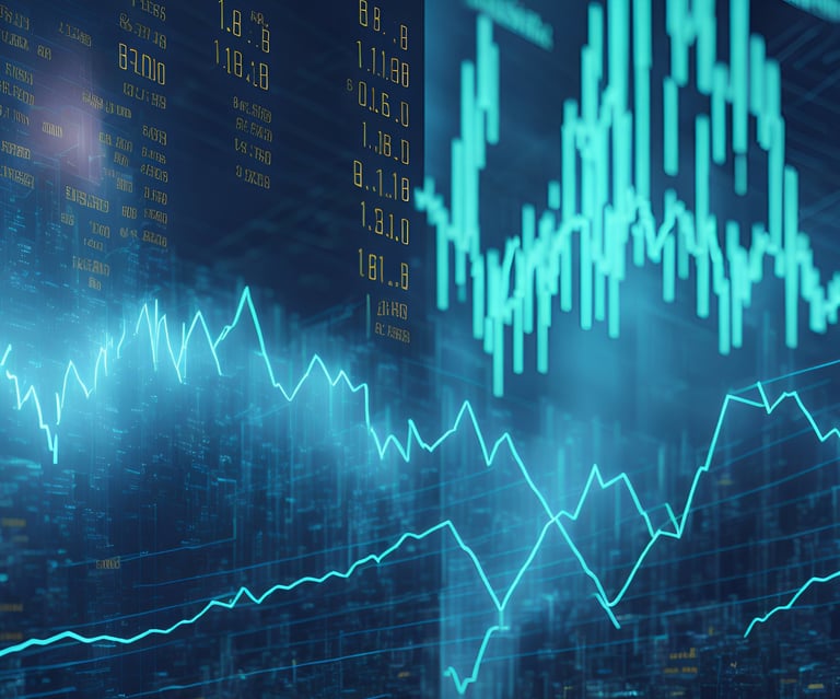 a stock market chart showing the growth of the stock market