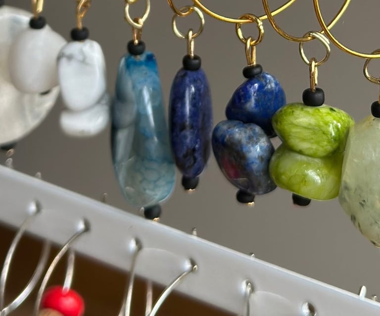 Rosevale Accessories natural gemstone wine charms in blue hues