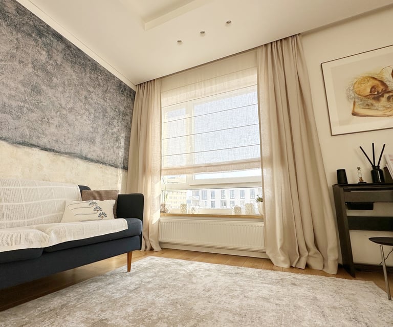 natūralaus lino užuolaidos