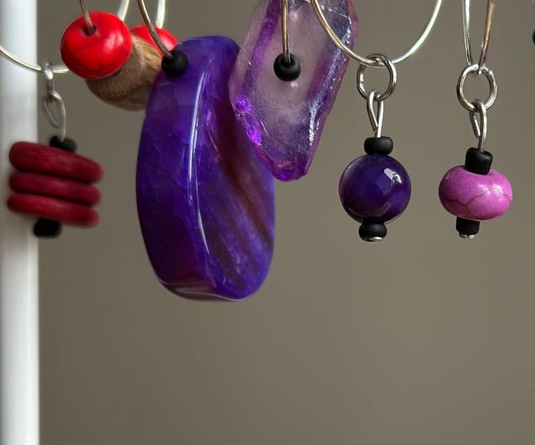 Rosevale Accessories natural gemstone wine charms in purple hues